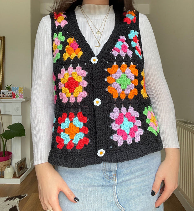 Granny Squares Vest/Waistcoat Crochet Pattern