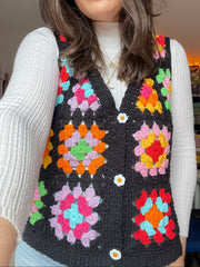 Granny Squares Vest/Waistcoat Crochet Pattern