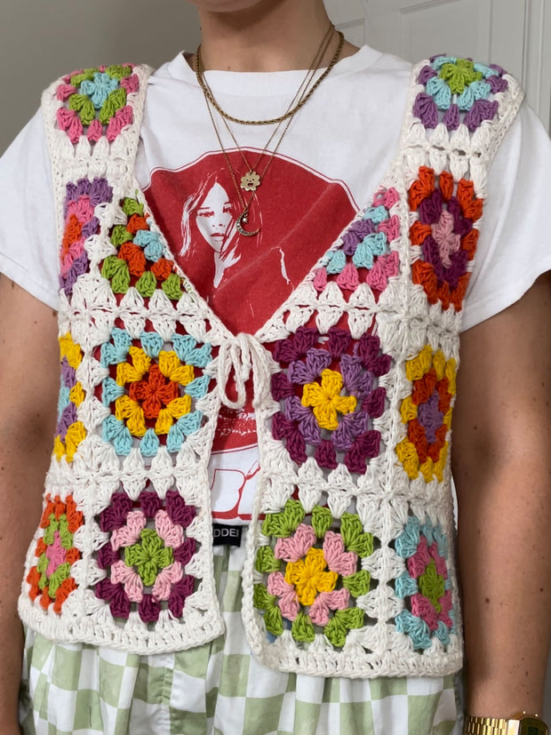 Granny Squares Vest/Waistcoat Crochet Pattern