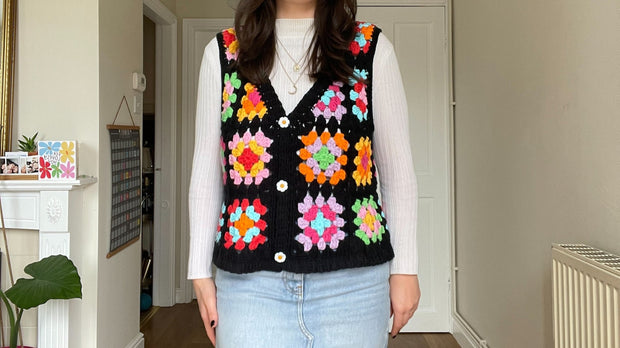 Granny Squares Vest/Waistcoat Crochet Pattern