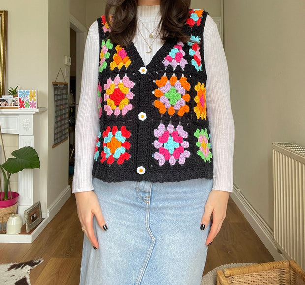 Granny Squares Vest/Waistcoat Crochet Pattern