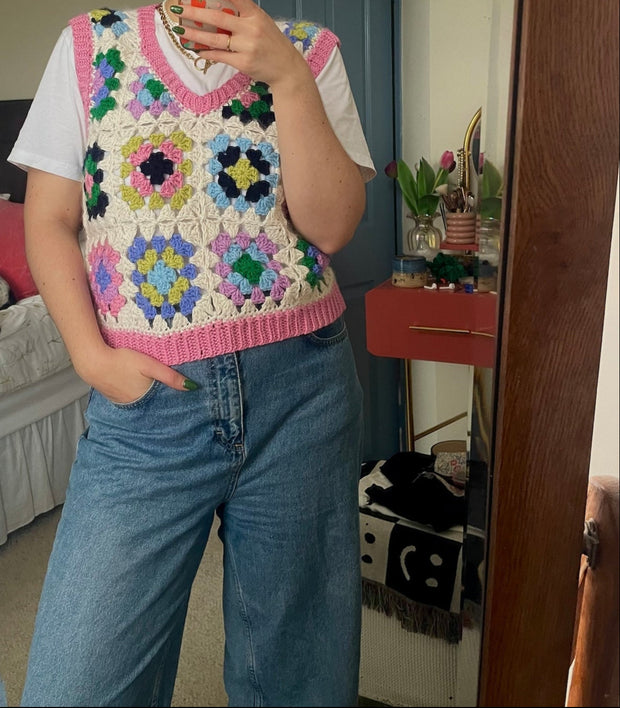 Granny Squares Vest/Waistcoat Crochet Pattern