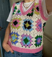 Granny Squares Vest/Waistcoat Crochet Pattern
